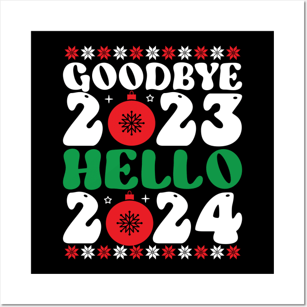 bye bye 2023 hello 2024 Wall Art by MZeeDesigns